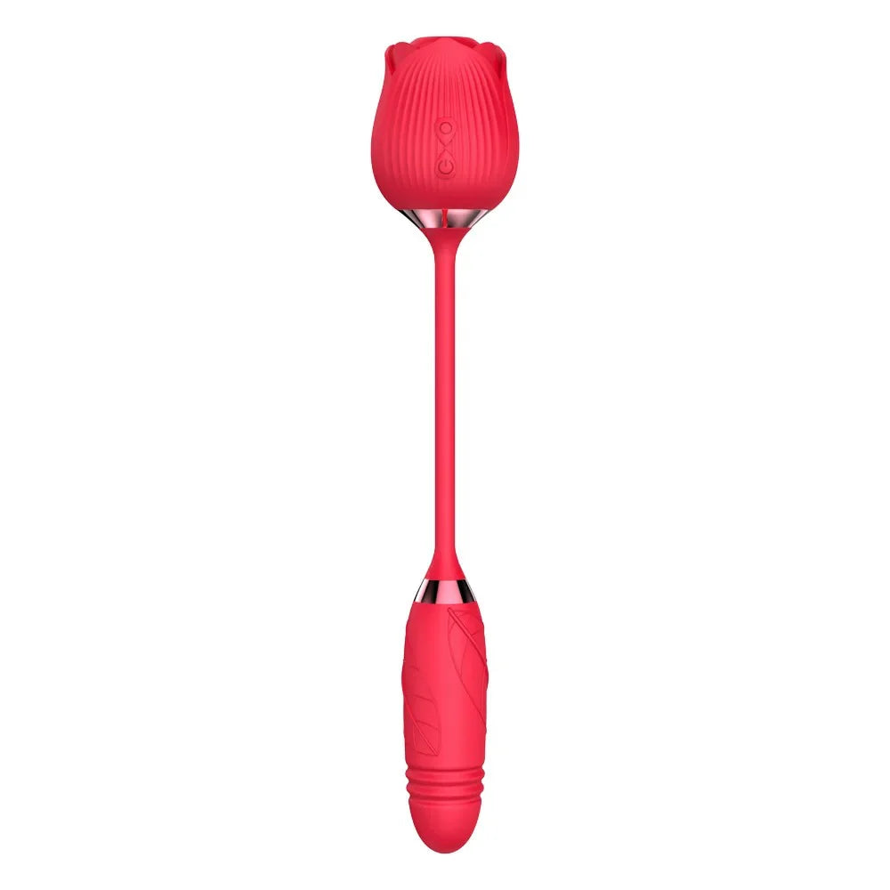 Vibrador + Succionador en forma de rosa